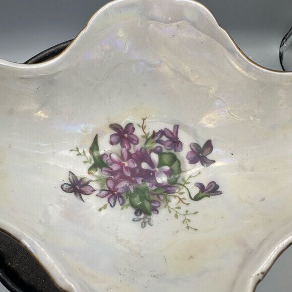 Lusterware Vintage Japanese porcelain footed bowl - Picture 2 of 8